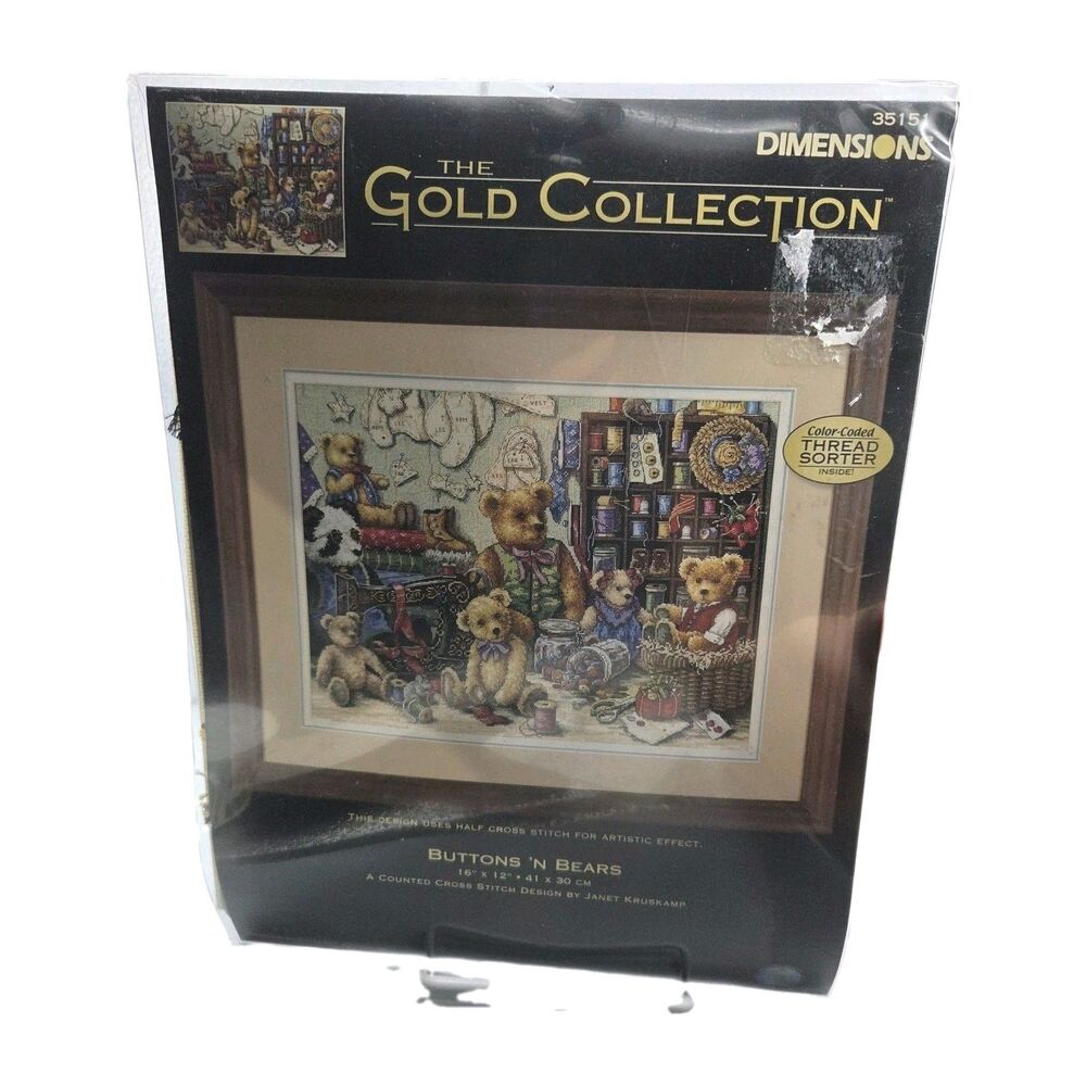 Dimensions The Gold Collection Buttons N Bears Counted Cross Stitch 35151